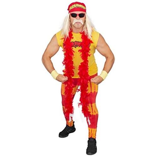  할로윈 용품TV Store Hulk Hogan Hulkamania Adult Complete Costume Set