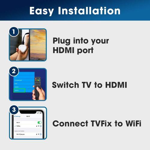  [아마존베스트]TVFIX ANTENNA TVFix Caster  Streaming Device for Wireless Display Connect to Device, Tablet, Laptop to HDTV with HDMI Connector for Streaming Full HD 1080p Resolution to Your TV, No Remote Requ