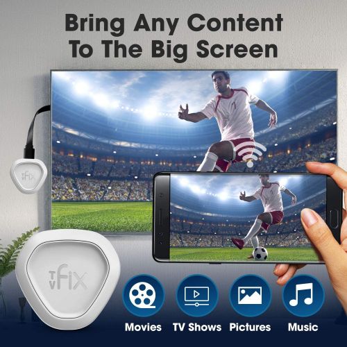  [아마존베스트]TVFIX ANTENNA TVFix Caster  Streaming Device for Wireless Display Connect to Device, Tablet, Laptop to HDTV with HDMI Connector for Streaming Full HD 1080p Resolution to Your TV, No Remote Requ