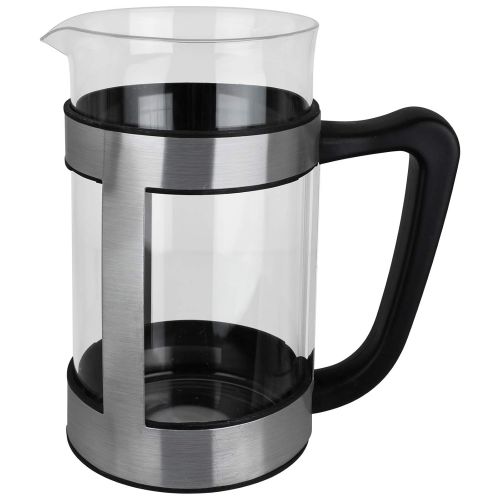  TW24 Alpina Kaffeebereiter 1L French Press Kaffeezubereiter Glas Edelstahl Kaffeepresse klein Teebereiter