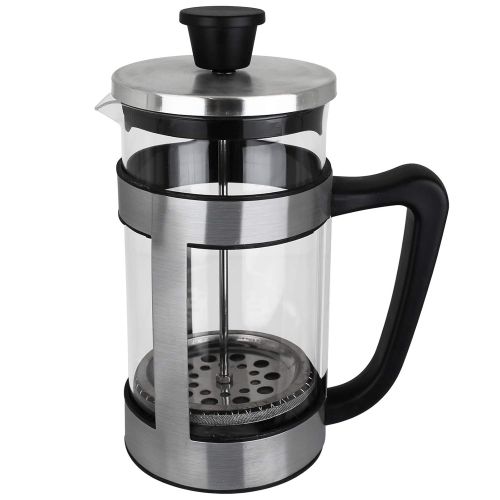  TW24 Alpina Kaffeebereiter 1L French Press Kaffeezubereiter Glas Edelstahl Kaffeepresse klein Teebereiter