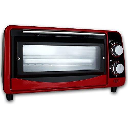  TW24 Backofen - Pizzaofen - Ofen - Backautomat 9 Liter - Mini Backofen 800W mit Farbauswahl (Rot)