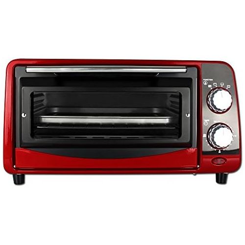  TW24 Backofen - Pizzaofen - Ofen - Backautomat 9 Liter - Mini Backofen 800W mit Farbauswahl (Rot)