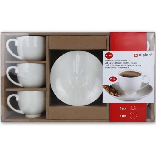  TW24 Tassen-Set 12tlg. mit Modellauswahl - Espresso Tassen Set 12tlg. - Cappuccino Tassen Set 12tlg. - Tassen mit Untertasse (Cappuccino Set)