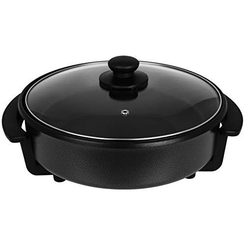  [아마존베스트]TW24 Pizza Pan with Lid in Two Sizes Ø 30 cm and Ø 42 cm Electric Party Pan Multi Pan (30 x 4 cm)