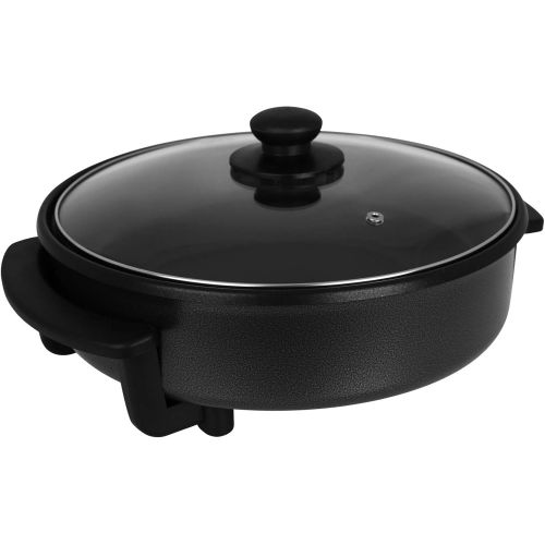  [아마존베스트]TW24 Pizza Pan with Lid in Two Sizes Ø 30 cm and Ø 42 cm Electric Party Pan Multi Pan (30 x 4 cm)