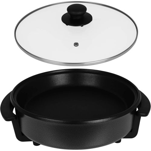  [아마존베스트]TW24 Pizza Pan with Lid in Two Sizes Ø 30 cm and Ø 42 cm Electric Party Pan Multi Pan (30 x 4 cm)