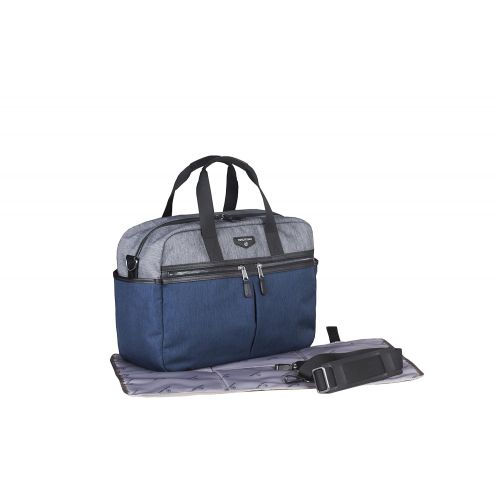  TWELVElittle Unisex Two-tone Satchel Diaper Bag - GreyNavy