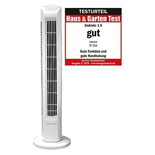  [아마존베스트]TW-Exclusive Interior Column Fan Tower Fan 78 cm 3 Levels Floor Fan Oscillating Floor Fan 45 W White