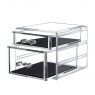 TWING Acrylic 2 Jewelry Box Organizer Display Storage case, Crystal and Unbroken Jewelry calener Drawer