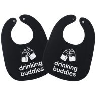 [아마존베스트]TwinStuff Drinking Buddies Twins Baby Bibs - 100% Soft Cotton, Unisex Twin Bib Set