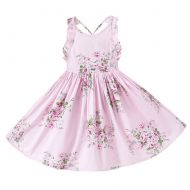 TWOPAGESS TWOPAGES Vintage Girl Floral Print Casual Dress Backless Princess Party Dress