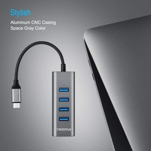  [아마존 핫딜] [아마존핫딜]TWOPAN USB C Hub T1-H, 5-in-1 USB Type C Hub with HDMI(4K) Output and 4 USB 3.0 Ports Compatible with Samsung Galaxy S10+/S10/S9/S8 MacBook Air/Pro Chromebook iPad Pro Travellers C