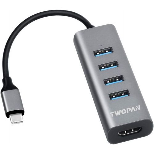  [아마존 핫딜] [아마존핫딜]TWOPAN USB C Hub T1-H, 5-in-1 USB Type C Hub with HDMI(4K) Output and 4 USB 3.0 Ports Compatible with Samsung Galaxy S10+/S10/S9/S8 MacBook Air/Pro Chromebook iPad Pro Travellers C