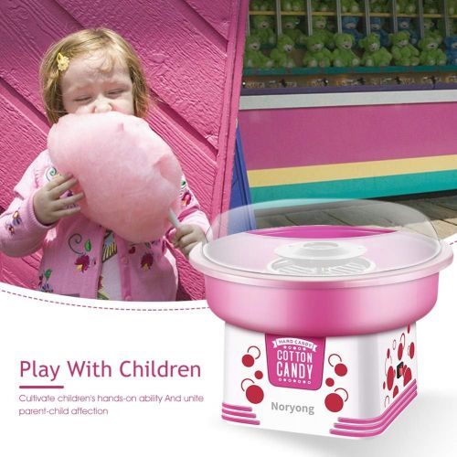  [아마존베스트]TWSOUL Cotton Candy Machine, Cotton Candy Floss Maker with Large Stainless Steel Bowl, Candy Machine Kit for Kids with Sugar Spoon, Bamboo Sticks, Pink