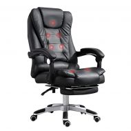 TX Liftable Office Massage Leather Chair 150 Degree Lie Flatable with Footrest, 7 Massage Point Remote Control