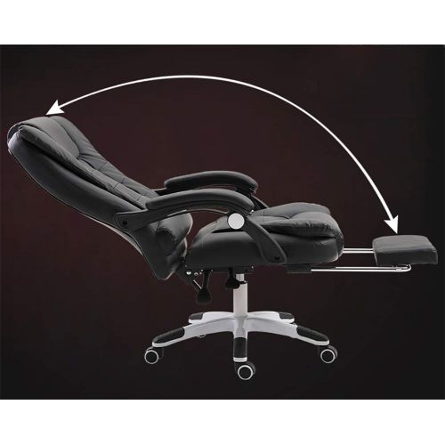  TX Liftable Office Massage Leather Chair 150 Degree Lie Flatable with Footrest, 7 Massage Point Remote Control