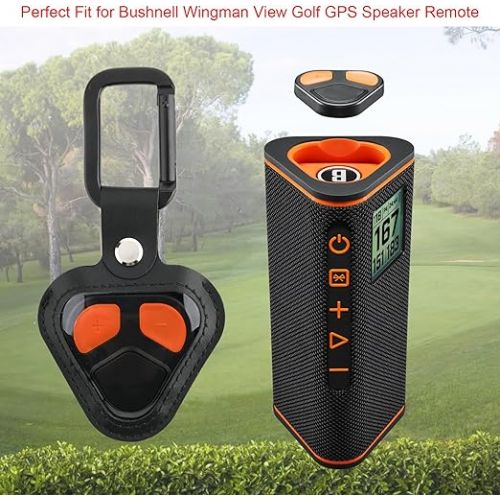  TXEsign Protective Case for Bushnell Wingman View Golf GPS Speaker Remote Button, Speaker Remote Control Cover PU Replacement Protective Cover Holder with Metal Carabiner
