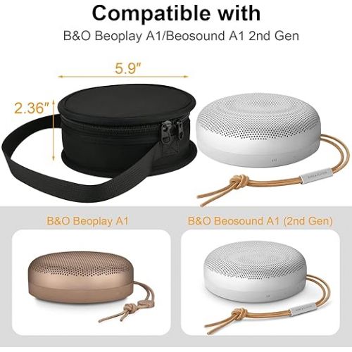  TXEsign Travel Carrying Case Cover for Bang & Olufsen Beoplay A1 and Beosound A1 2nd Gen Bluetooth Speaker, Protective Speaker Cover Neoprene Storage Bag with Handle Strap