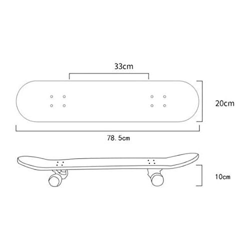  TXFG Ahorn vierradriges Skateboard Autobahn Skateboardbuerste Strassenbrett Manner und Frauen Arbeiten Erwachsene doppelte Skateboardkinder um Fuer Ihre Wahl (Farbe : A)