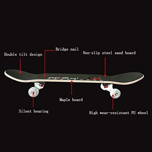  TXFG Skateboard-Anfanger mit Vier Radern Doppel-Rockerjugendstrassen-Rollermadchen-Erwachsene Buerstenstrasse Leuchtend Fuer Ihre Wahl (Farbe : A)