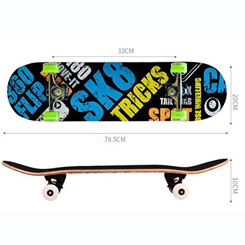  TXFG Berufs-Skateboard-Strassen-Strassen-Brett-Vierrad-Roller-Ahorn-Doppelt-Skateboard-Kindererwachsenes Skateboard Fuer Ihre Wahl (Farbe : B)