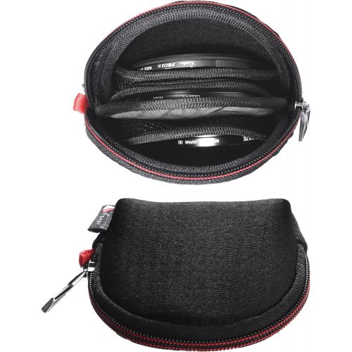  TXesign Camera Filters Case Bags for Round Filters Up to 82mm,Water-Resistant Lycra Design Lens Filter Pouch (Large)