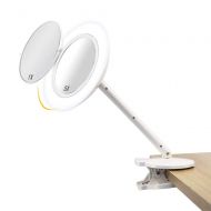 TXqueen Wall Mounted Makeup Mirror LED Lighted 5X Magnifying Cosmetic Mirror Rechargable and Cordless for Bathroom