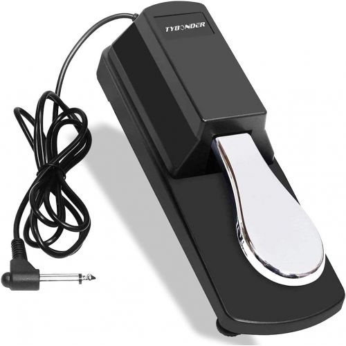  TYBONDER Universal Sustain Pedal, Widen Base Electronic Keyboards Pedal, Non-Slip Piano Pedal for Yamaha Casio MIDI Roland Korg Keyboards Digital Pianos Foot Pedal(1/4 Inch Jack)