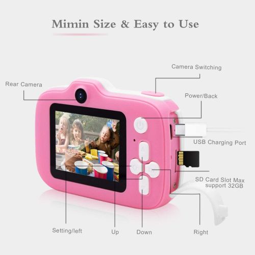  [아마존베스트]T&Y Kids Camera, Digital Camera 1080P 2.0 Inches Screen Anti-Drop Toddler Camera, Best Birthday Toys Gifts for 3-10 Years Old Girls and Boys with 32GB Memory Card