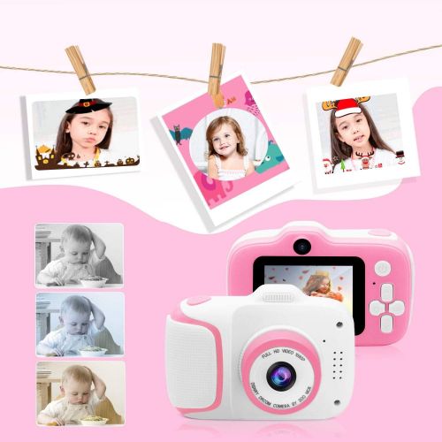  [아마존베스트]T&Y Kids Camera, Digital Camera 1080P 2.0 Inches Screen Anti-Drop Toddler Camera, Best Birthday Toys Gifts for 3-10 Years Old Girls and Boys with 32GB Memory Card