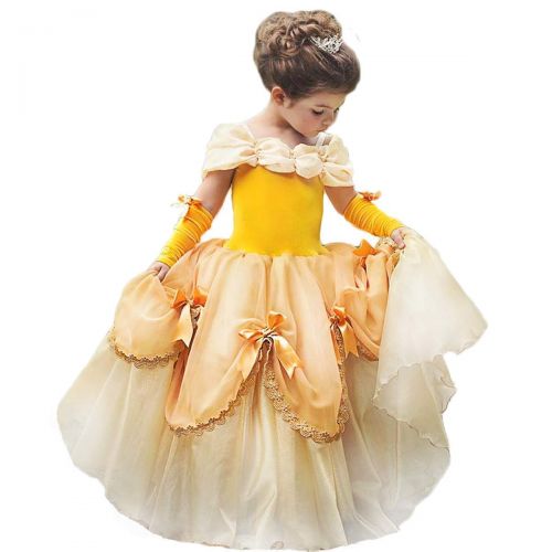  TYHTYM Belle Costumes Dress Up Party Girls Princess Cosplay Halloween Kids Ball Gown 2-13Years