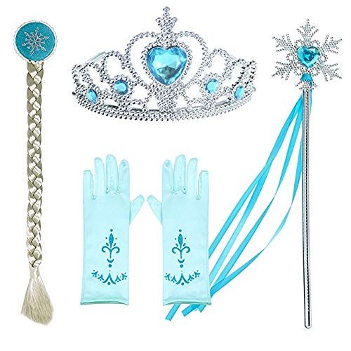  TYHTYM Elsa Anna Princess Dresses Girls Queen Frozen Tutu Cinderella Costumes Halloween Birthday Pageant Party with Tiara Wand Set
