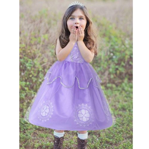  TYHTYM Princess Sofia The First Costumes Girls Birthday Cosplay Party Purple Fancy Dresses Halloween Christmas 2-13 Years