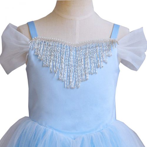  TYHTYM Stunning Blue Pageant Dresses for Girls Cinderella Costumes Puffy Tulle Princess Ball Gown Kids Birthday Party