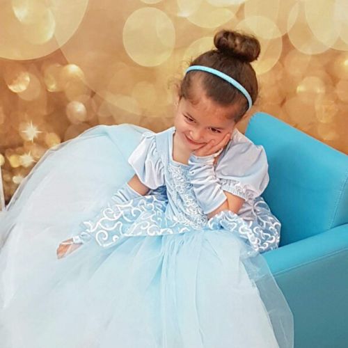  TYHTYM Cinderella Costumes Girls Princess Dress Up Fancy Halloween Christmas Party with Tiara and Choker Set