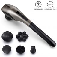 TYMO Cordless Percussion Massager - Handheld Dual Motor Heat Massager HM101, 5 Interchangeable...