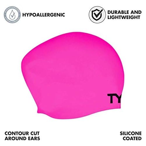  TYR Sport Long Hair Silicone Swim Cap