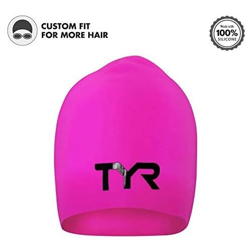  TYR Sport Long Hair Silicone Swim Cap