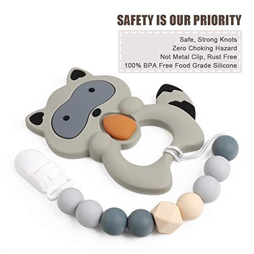  [아마존베스트]TYRY.HU Pacifier Clip Baby Boys Silicone Paci Clip Teething Relief Teether Toy Soothie Binky Holder BPA Free...