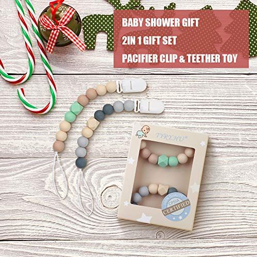  [아마존베스트]TYRY.HU Pacifier Clip Baby Boys Silicone Paci Clip Teething Relief Teether Toy Soothie Binky Holder BPA Free...