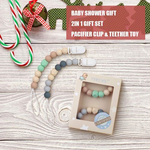  [아마존베스트]TYRY.HU Pacifier Clip Baby Boys Silicone Paci Clip Teething Relief Teether Toy Soothie Binky Holder BPA Free...