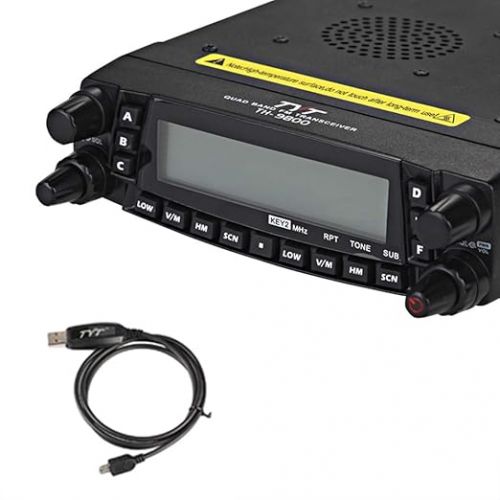  TYT TH-9800 Quad Band 50W Cross-Band Mobile Car Ham Radio Black 5.5 x 1.58 x 8.35