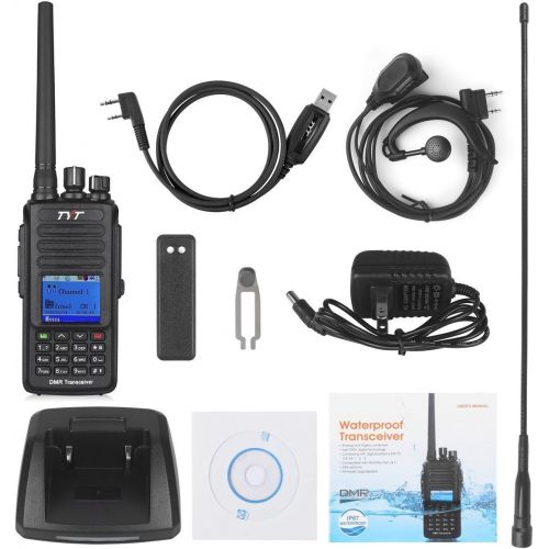  TYT Upgraded MD-390 DMR Digital Radio with GPS Function Waterproof Dustproof IP67 Walkie Talkie Transceiver UHF 400-480MHz Two-Way Radio with 2 Antennas