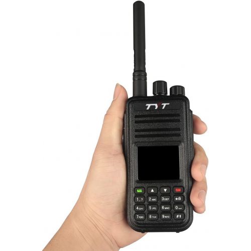  TYT Tytera MD-380 DMR Digital Radio, VHF 136-174 Walkie Talkie, Transceiver Compatible with Mototrbo, Up to 1000 Channels, with Color LCD Display, Cable & 2 Antenna (High Gain One