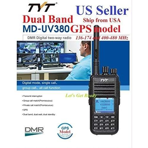  TYT MD-UV380 GPS Version Dual Band 136-174 & 400-480 MHz DMR DigitalAnalog Radio