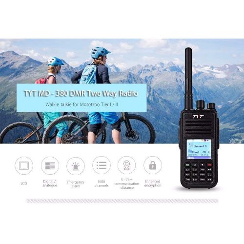  Joyhero TYT Digital Radio, MD-380 DMR Walkie Talkies UHF 400 - 480MHz Upto 1000 Channels Two Way Radio with Colorful LCD Display Two-way Radio Compatible with Mototrbo