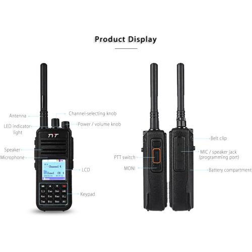  Joyhero TYT Digital Radio, MD-380 DMR Walkie Talkies UHF 400 - 480MHz Upto 1000 Channels Two Way Radio with Colorful LCD Display Two-way Radio Compatible with Mototrbo