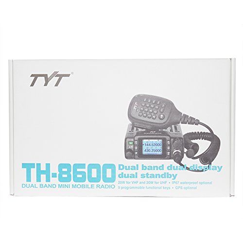  TYT TH-8600 IP67 Waterproof Dual Band VHF UHF 136-174MHz400-480MHz 25W Car Radio HAM Mobile Radio with Antenna,Clip Mount,USB Cable