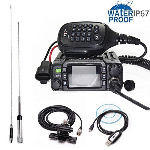  TYT TH-8600 IP67 Waterproof Dual Band VHF UHF 136-174MHz400-480MHz 25W Car Radio HAM Mobile Radio with Antenna,Clip Mount,USB Cable